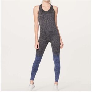 ✨ Lululemon Balance Resist Onesie Gray Blue Ombre Dip-Dye Yoga Jumpsuit Sz 6 ✨